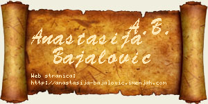 Anastasija Bajalović vizit kartica